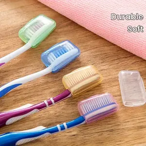 5pcs Colorful Toothbrush Head Protectors - Bathroom Accessories, Soft and Durable Covers - Essential for Hygiene and Organization
