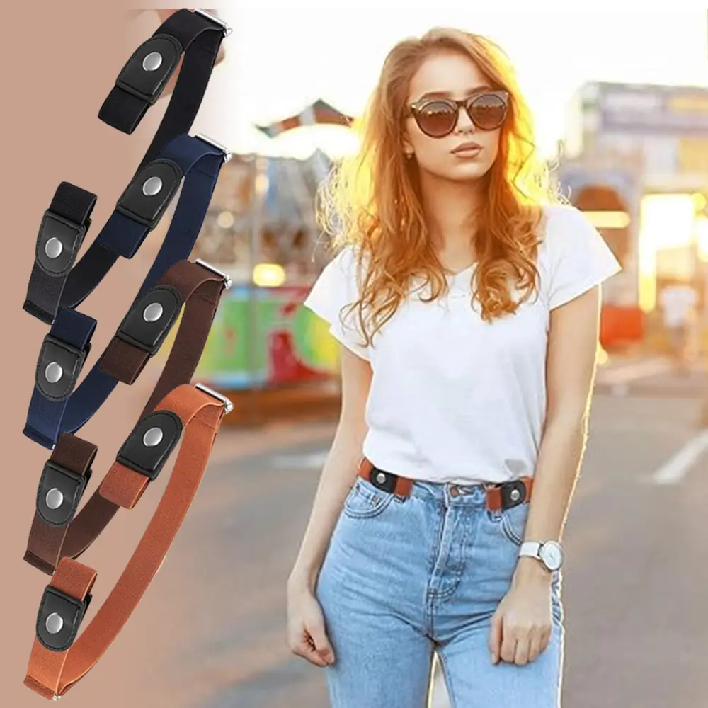 3pcs Invisible No Buckle Elastic Waist Belt for All Pants, Adjustable Size, Multiple Colors - Perfect for All, Belt Without Buckle, Belt Accessory