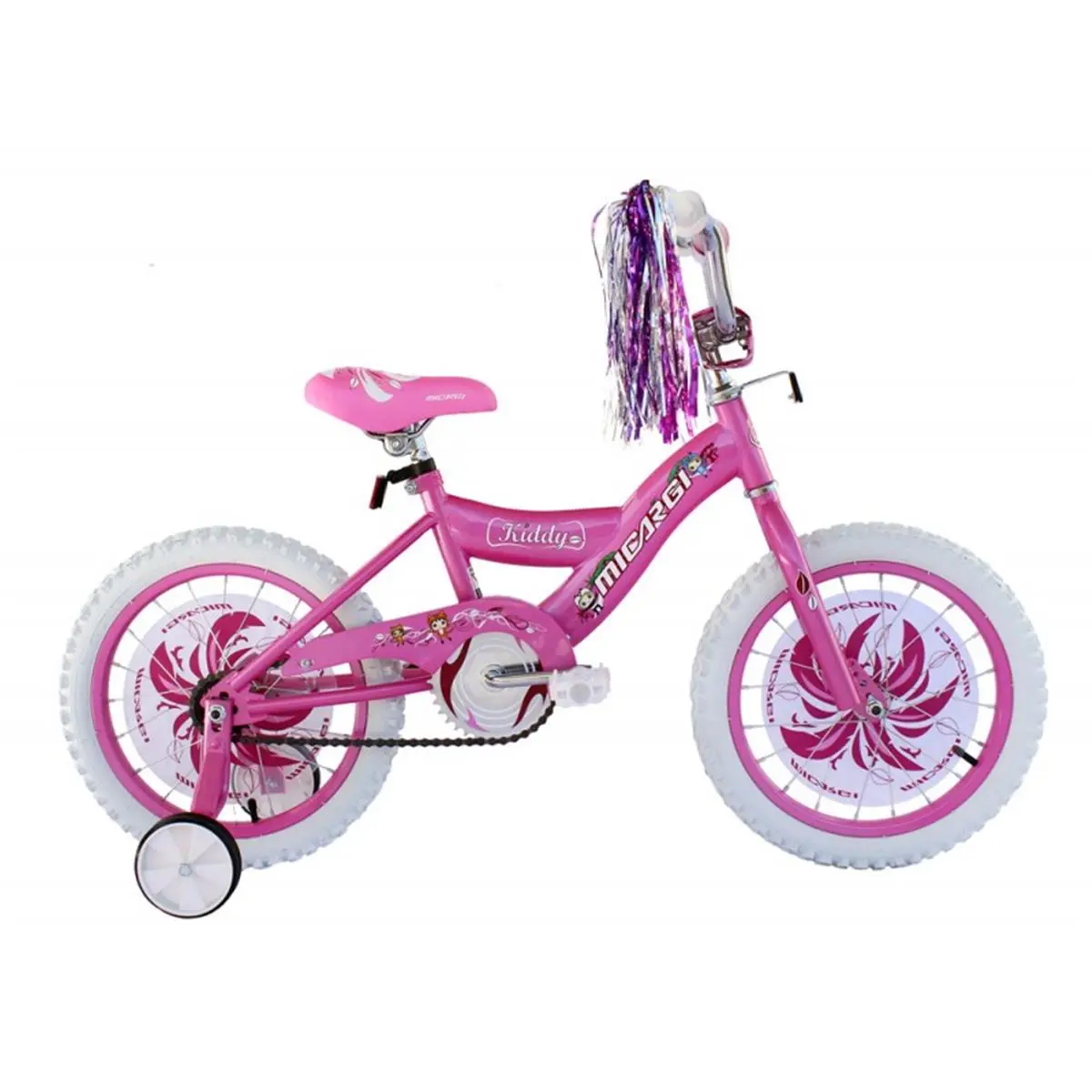 212 MAIN 16 in. Classic Pink Girls' BMX Bike - Steel BMX Frame, Chain Guard, Coaster Brake, Training Wheels, Pink Rims, Streamers