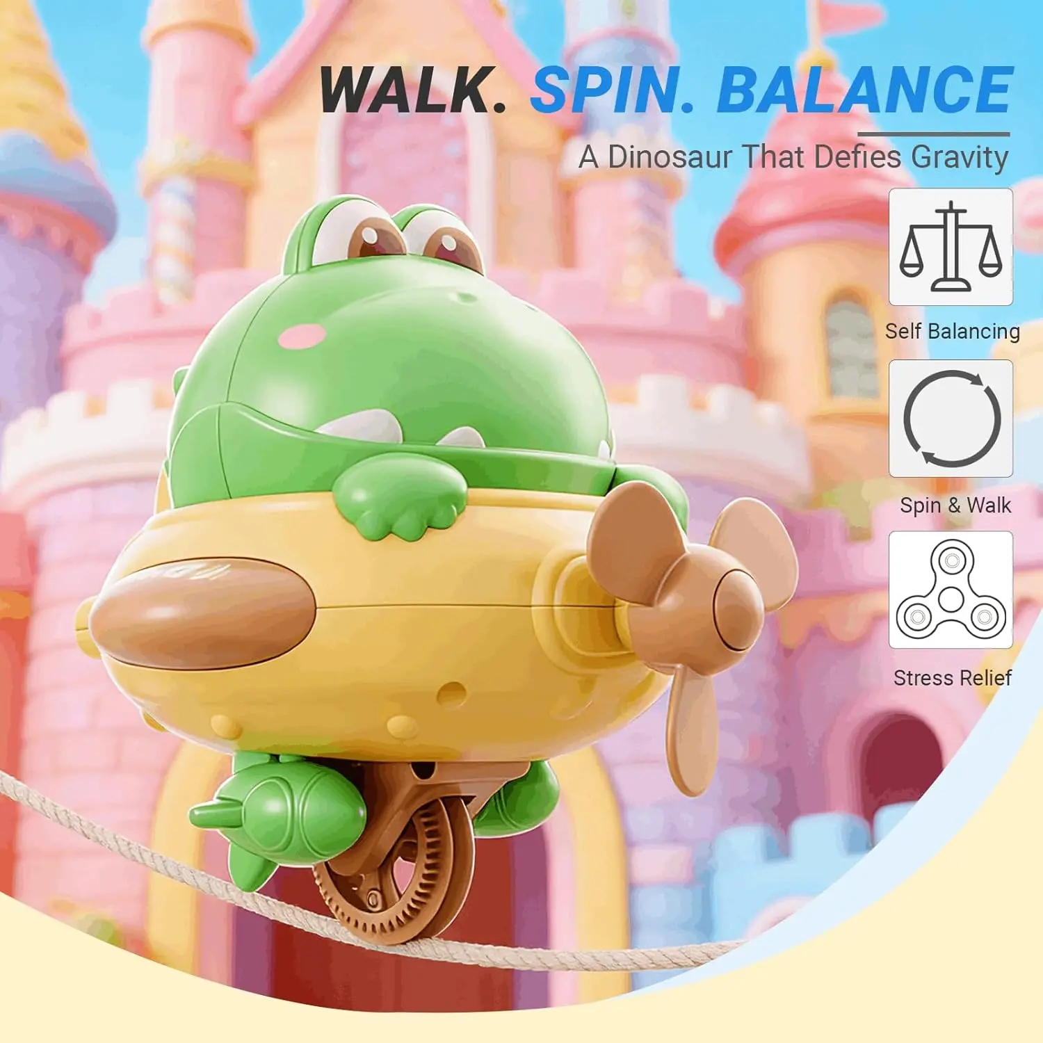 Dinosaur toys, interactive motorized balancing dinosaurs, spinning gyro toys—help improve concentration and make fun, stress-relieving gifts for both children and adults. Cute and fun!