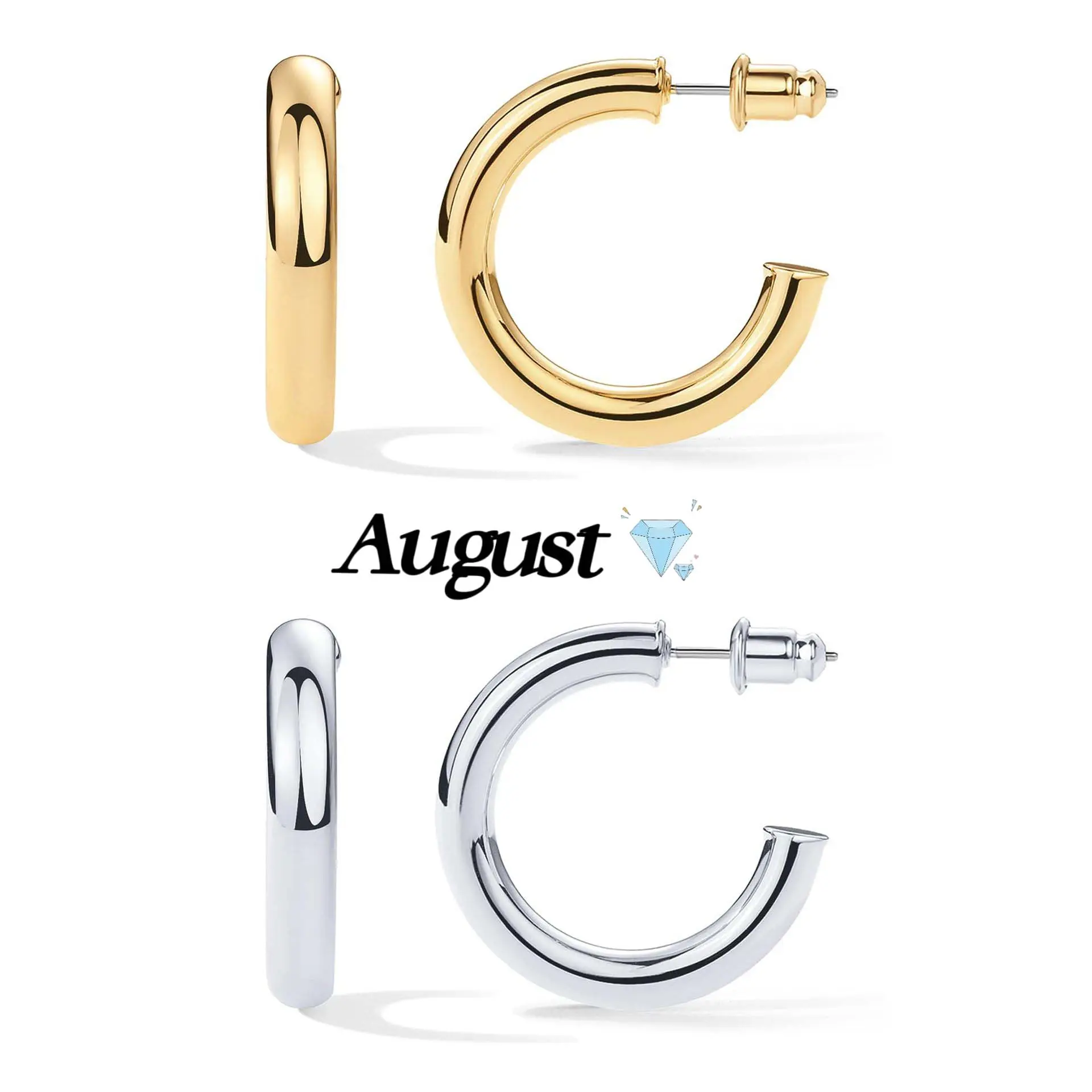 Women's C-Shaped Artificial Gemstone Earrings - Elegant Minimalist High-Quality Light Luxury Photosensitive Jewelry with Exquisite Packaging, Elegant Minimalist Earrings, High Quality Earrings