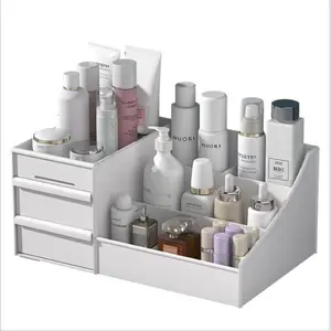 Large Makeup Organizer Box with Drawers - Multi-Functional Vanity and Countertop Durable Storage Organizer for Cosmetics, Skincare, Perfume, Nail Polish, Brushes - Compact Desk and Bathroom Organizer for Women’s Gifts