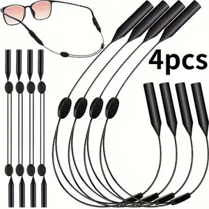 4 Pcs Classic Multi-Functional Anti-Loss Eyewear Chains, Adjustable Fashion Glasses Lanyard, Comfortable Reading Eye Strap, Sports Eyewear Cord, Eyeglass Holders Around Neck
