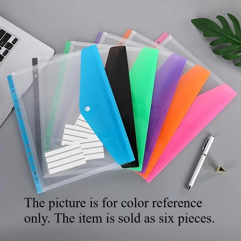 Loose-leaf folder pocket, ring-bound loose-leaf book. Snap-lock and foldable folders with retractable plastic covers, Office Stationery Supplies, suitable for use in schools, offices or households.