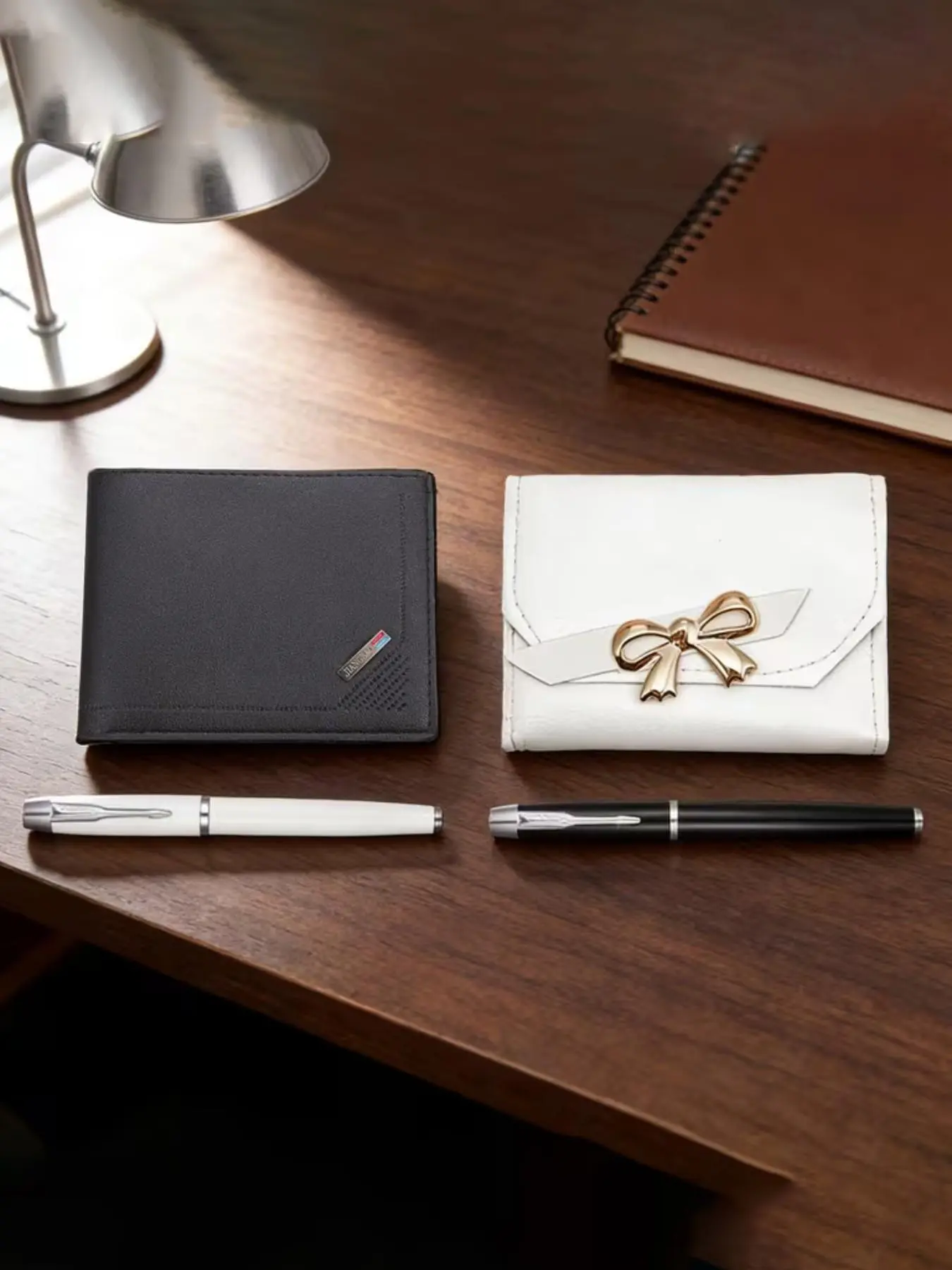 4pcs Fashion Elegant Trendy Couple Wallet Set, Includes Pen, Perfect for Daily Use, Birthday, Valentine's Day, Thanksgiving, Christmas Gift