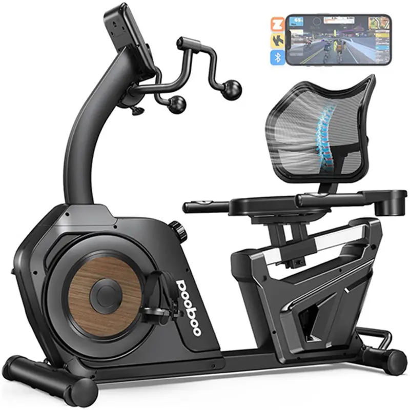 Recumbent Stationary Bikes for Home with Arm Exerciser, Magnetic Recumbent Bike with Ergonomic Backrest & Comfortable Seat, Smart APP, Pulse Sensor, 400LBS Weight Capacity