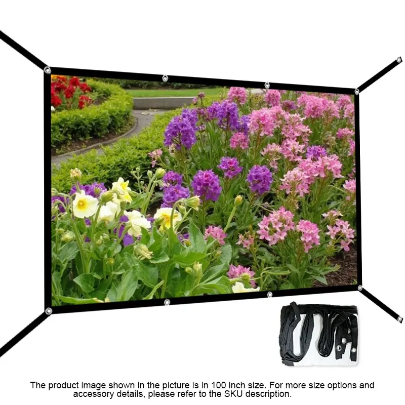 Portable Extendable Projector Screen Projection Screen, 60-150 Inches, Wall Mounted, Ideal for Home Theater, Outdoor Movies, Parties, Office, Classroom, Holiday Projector Outdoor