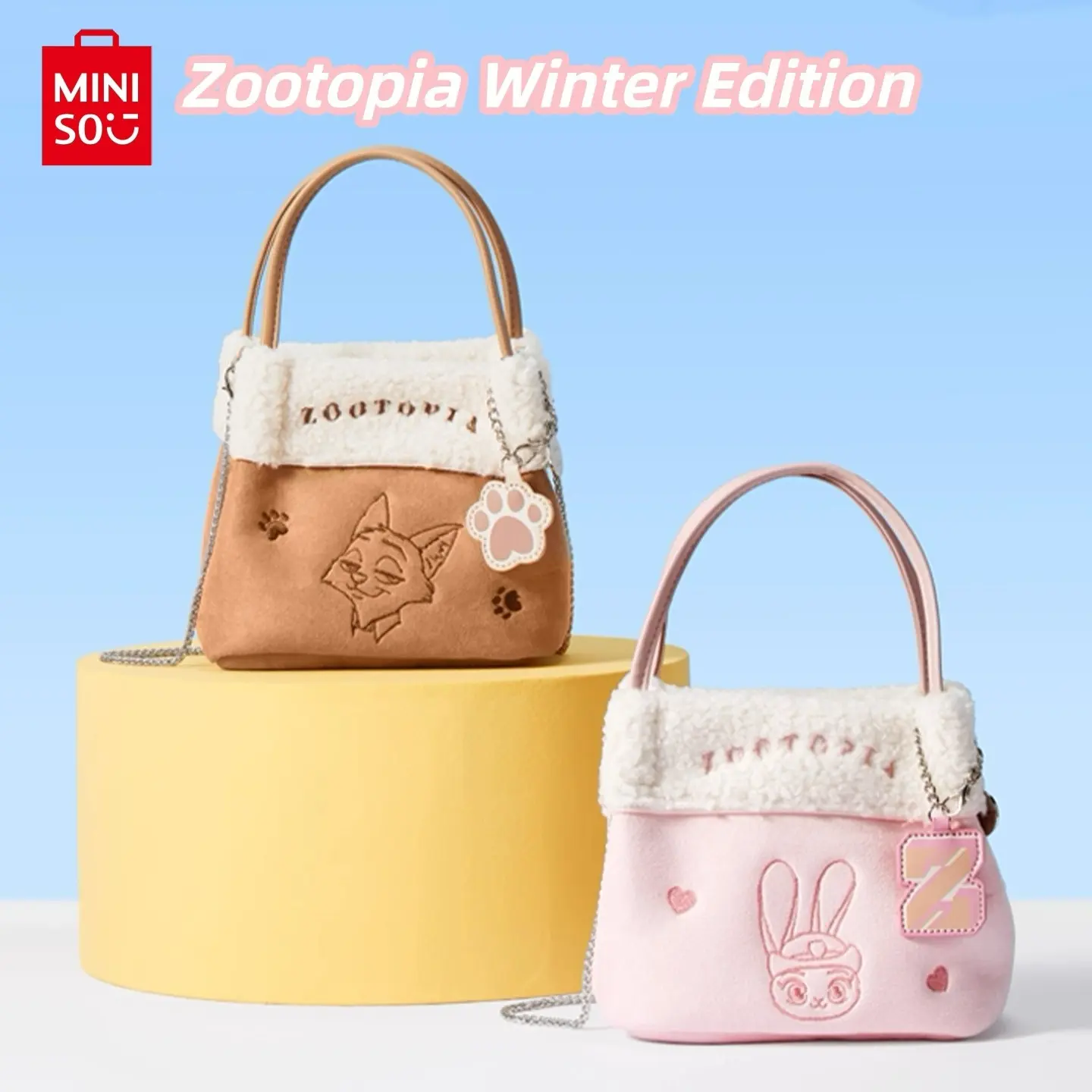 Disney Zootopia Plush Patchwork Crossbody Shoulder Bag, Cute Character Design for Daily Carry and Gifting, Slip On, Back To School, Shoulder Strap, Giftready Cute, Plush Texture Feels Cozy In Hand, Zootopia Charm