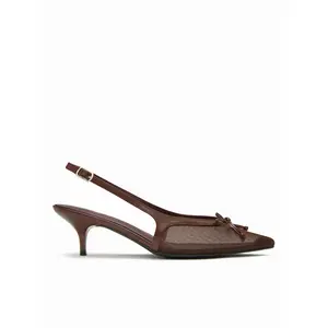Cider POINTED TOE BOWKNOT DECOR SLINGBACK HEELS