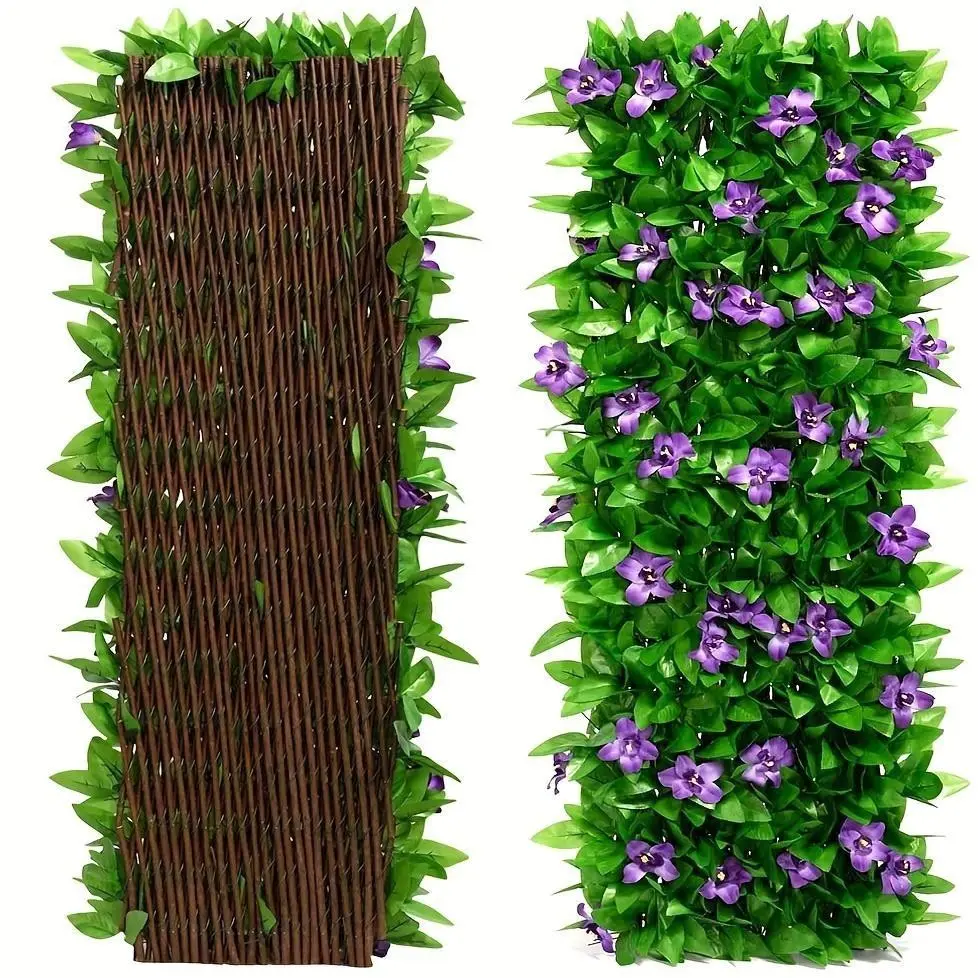 Expandable Artificial Ivy and Floral Hedge, Privacy Screen Fence, Outdoor Garden and Wedding Decor, Adjustable Wall Panel, Ivy Fencing Panel, Decorative Garden Fence, Garden Accessories, Outdoor Garden Accessory