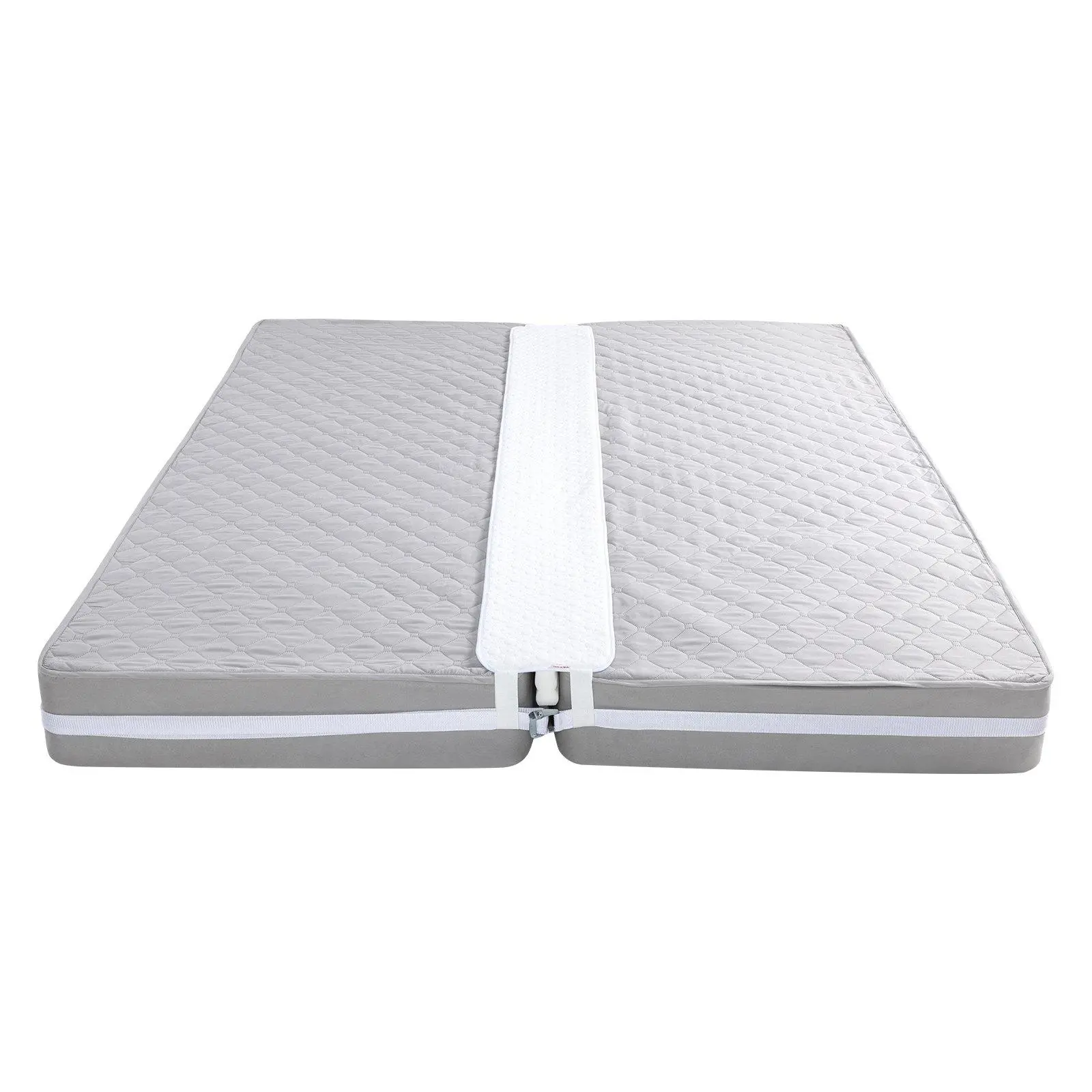 2-in-1 Twin to King Bed Bridge Converter Gap Filler with Attached Sheet Split King Mattress Connector Wedge Filler for Twin Beds No-Slip Design Expands Bed Space Instantly Cloth Material
