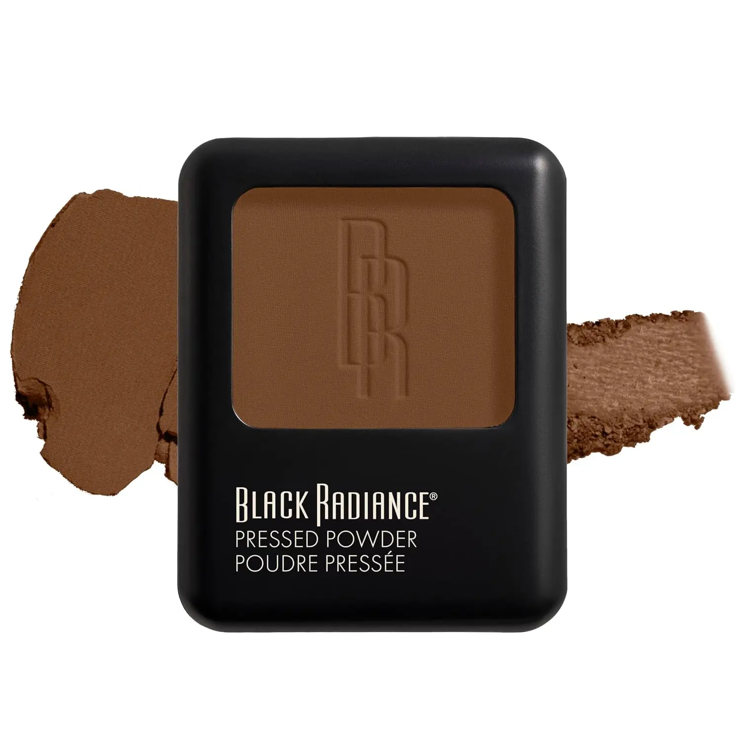 Black Radiance Pressed Powder, Pigment-Rich Matte Finish for Dark to Deep Skin Tones, Oil-Absorbing Compact with Mirror & Sponge - Ebony