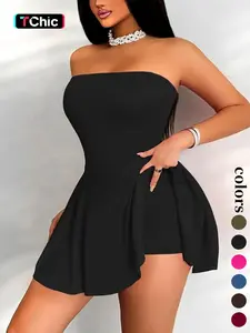 Women's Plain Tube Dress, Fashion Casual Sleeveless Dress for Daily Outdoor Wear, Ladies Dress for Summer, Womenswear