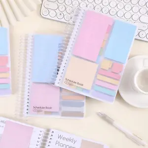 A5 Undated Weekly Planner with Colorful Sticky Note, 1 Set Multi-purpose Weekly Planner with Sticky Note, Planner Notebook, Office Stationery & Supplies