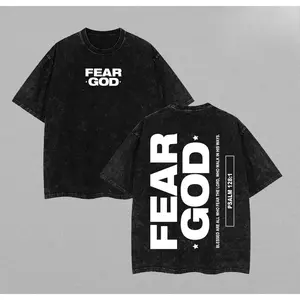 Fear God Washed T-Shirt, Vintage Washed T-shirt, Faded Graphic Tee, Retro Style Shirt, Classic Shirt, Vintage Top, Oversized Washed Cotton Tee for Men and Women