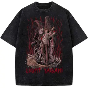 Light Yagami vs Ryuk Graphic Shirt, Death Note Anime Vintage Shirt, Gift for Men, Gift for Women, Crew Neck T-shirt, Trending T-shirt