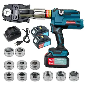 AMZCNC 18V Cordless Plumbing Press Tool Kit w/ 1/2",3/4",1" Copper & 3/8",1/2",5/8",3/4",1" PEX Dies |   F877 Stainless Sleeves |   ASTM F1807 for Plumbers