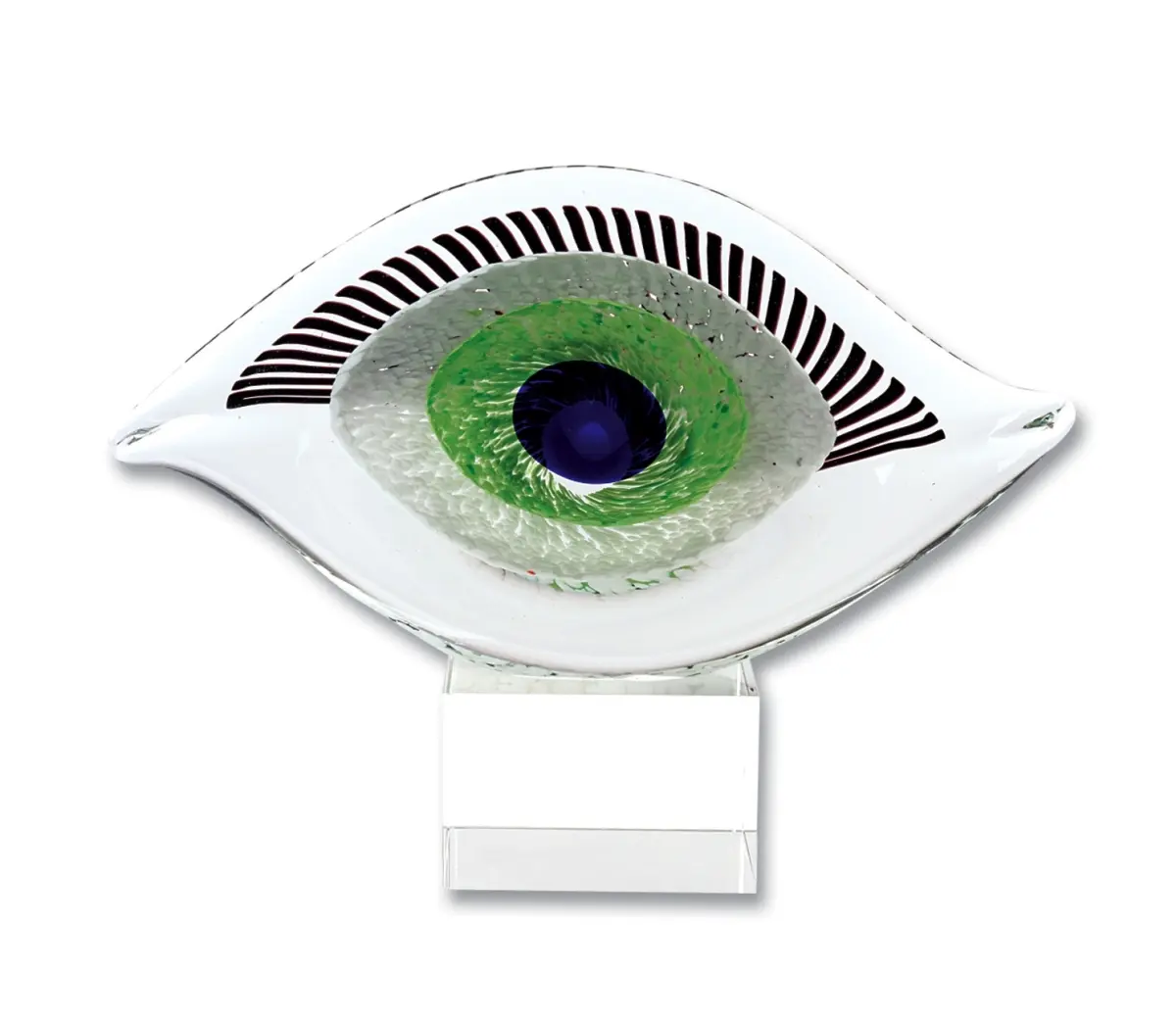 HomeRoots 376114 7 in. Multicolor Glass Art Glass, Eye Centerpiece