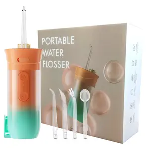 3 Modes and 4 Nozzles Portable Oral Irrigator 200ml,Portable Oral Irrigator 200ml,Water Flosser,360° Rotation,USB Rechargeable,up to 30 Days Run Time