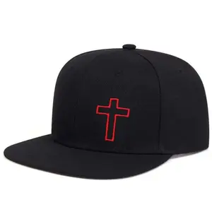 Unisex Cross Embroidery Snapback Baseball Caps Spring and Autumn Outdoor Adjustable Casual Hats Sunscreen Hat
