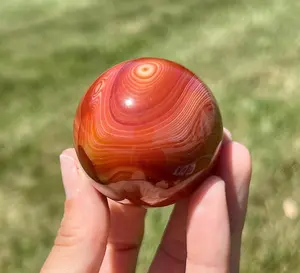 Sardonyx Crystal Sphere - Multiple Sizes - Sardonyx Sphere - Small Hand Carved Sardonyx Marbles - Polished Sardonyx Stone - Sardonyx Crystal
