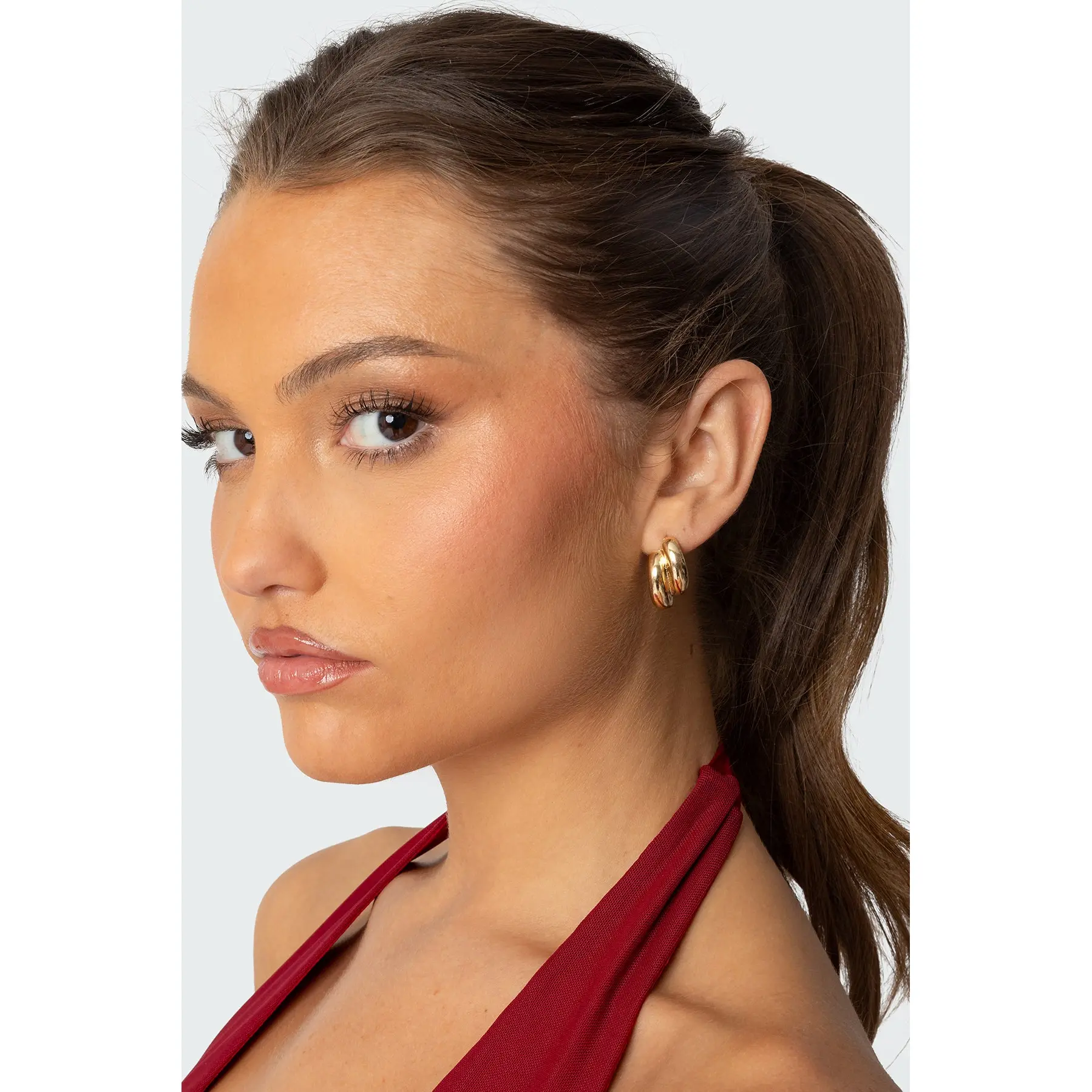 Two Time Chunky Stud Earrings