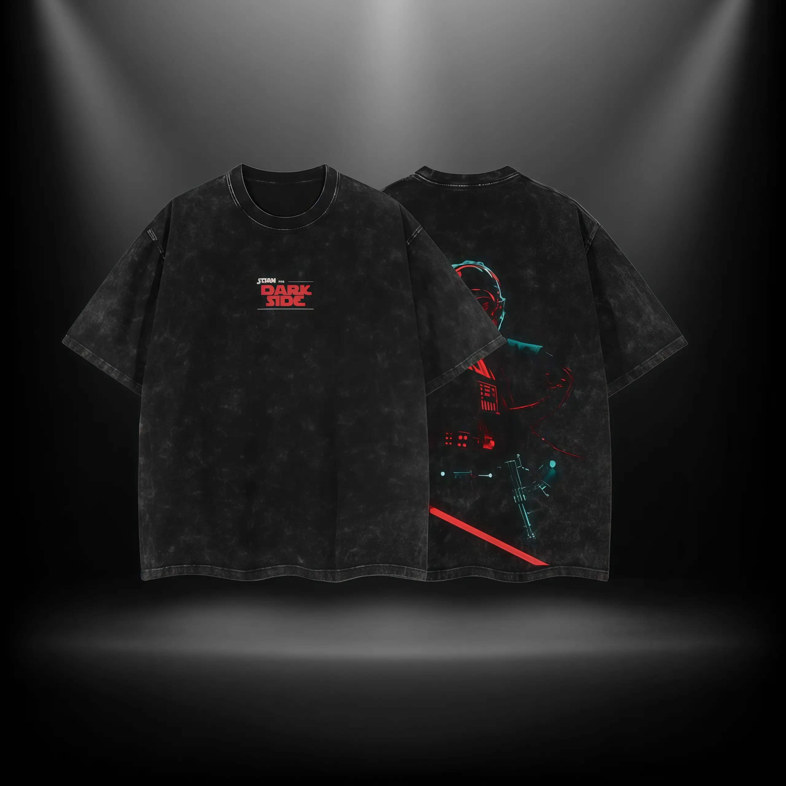 Men's Anakin Sith Lord Join The Dark Side - Battlefront 3 Double Printed Oversize Lightweight Acid Washed Cotton Graphic Tshirt, Streetwear Top For Comic & Movie Lovers, Regular Fit Floral Print Apparel, Men's Graphic Tees, Oversized