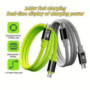 240w Ultra Fast Charging Cable, Full Compatibility Digital Display, Quick Safe Device Charging, Typec to Typec for Apple Samsung Huawei Xiaomi Oneplus Oppo Vivo