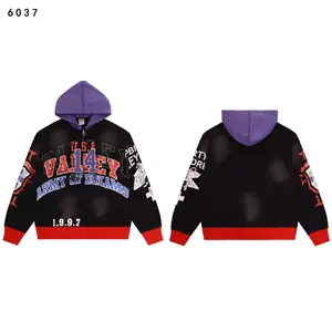 Vale Forever Bipolar Zip Up Hoodie Black Oversized Streetwear Graphic Jacket Casual Aesthetic Men's Women's Outerwear