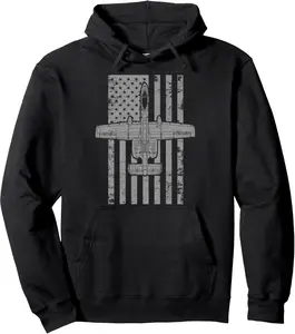 A-10 Thunderbolt II "Warthog" Vintage Flag Aeroplane Pullover Hoodie