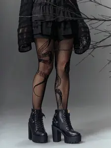 Snake Pattern Stockings, Sexy Mid Waist Tights, Perfect for Daily Wear, Commute, Holiday Parties, All Seasons