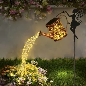 Solar Watering Fairy Garden Light Strip, LED String Lights, Garden Decorative Light, Solar Landscape Lights, Metal Outdoor Decor, Solar Powered Lighting, Perfect for Yard, Lawn, Farmyard Decoration