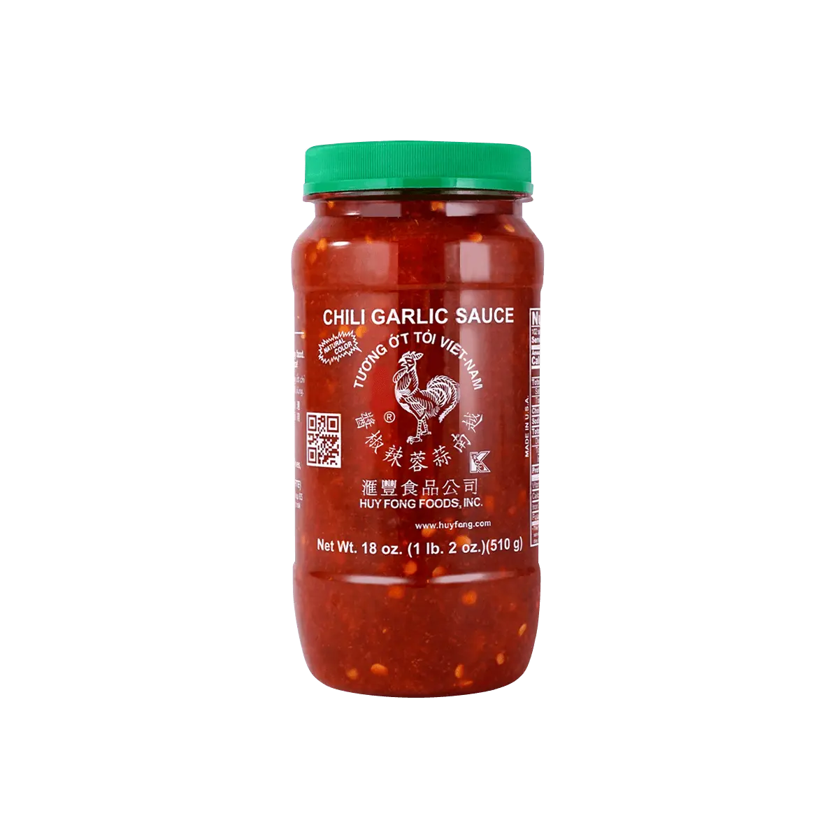 Huy Fong Foods Sambal Oelek Chili Garlic Sauce 18oz - Authentic Vietnamese Flavor, Versatile Condiment for Cooking & Dipping