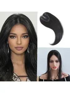 Human Hair Topper for Women, Lightweight Clip-In Hairpiece for Added Volume and Coverage, Breathable Comfortable Design for Effortless Everyday Styling