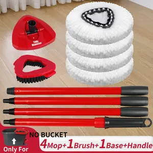 For O-Cedar Easy Wring Spin Mop Refills - Microfiber Mop Head & Scrub Brush Set for 1 Tank System, Washable Durable Replacement No Bucket/Handle