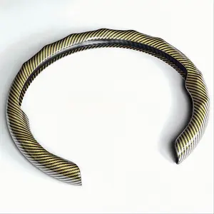 Car 5D Laser Carbon Fiber Texture Steering Wheel Grip Anti-Slip Wear-Resistant Cool Touch Comfortable Durable Grip for Car Owners