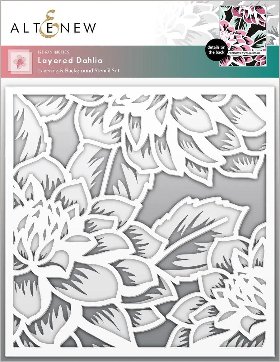 Layered Dahlia Stencil Set (A & B) (2 in 1)