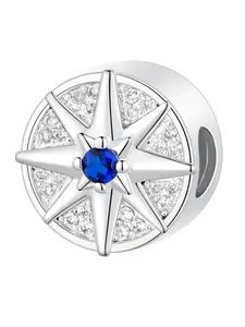 Copper Plated Silver Star Charm, Zircon Embedded, All over Print, Perfect Gift for Friends, Elegant Daily Wear Jewelry