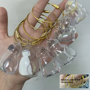 Pet Hair Collection Memorial Bottle, Transparent Design with Snap Lid, Creative Cat Pattern, Pet Lover Souvenir, Fun Decorative Ornament