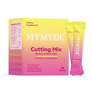 MYMYDE Cutting Drink Mix Berberine Chromium 5-HTP Magnesium Strawberry Açaí Flavor 30 Servings Healthcare Supplement for Fitness Optimum Edible Raspberry Tea Powder Lemonade Yerba Mate Beverage Vitamin Dietary Dietary Cranberry
