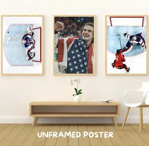 (UNFRAME POSTER) Team USA Poster, Jack Hughes Poster, Chipped Tooth Aesthetic, Athlete Wall Decor Poster