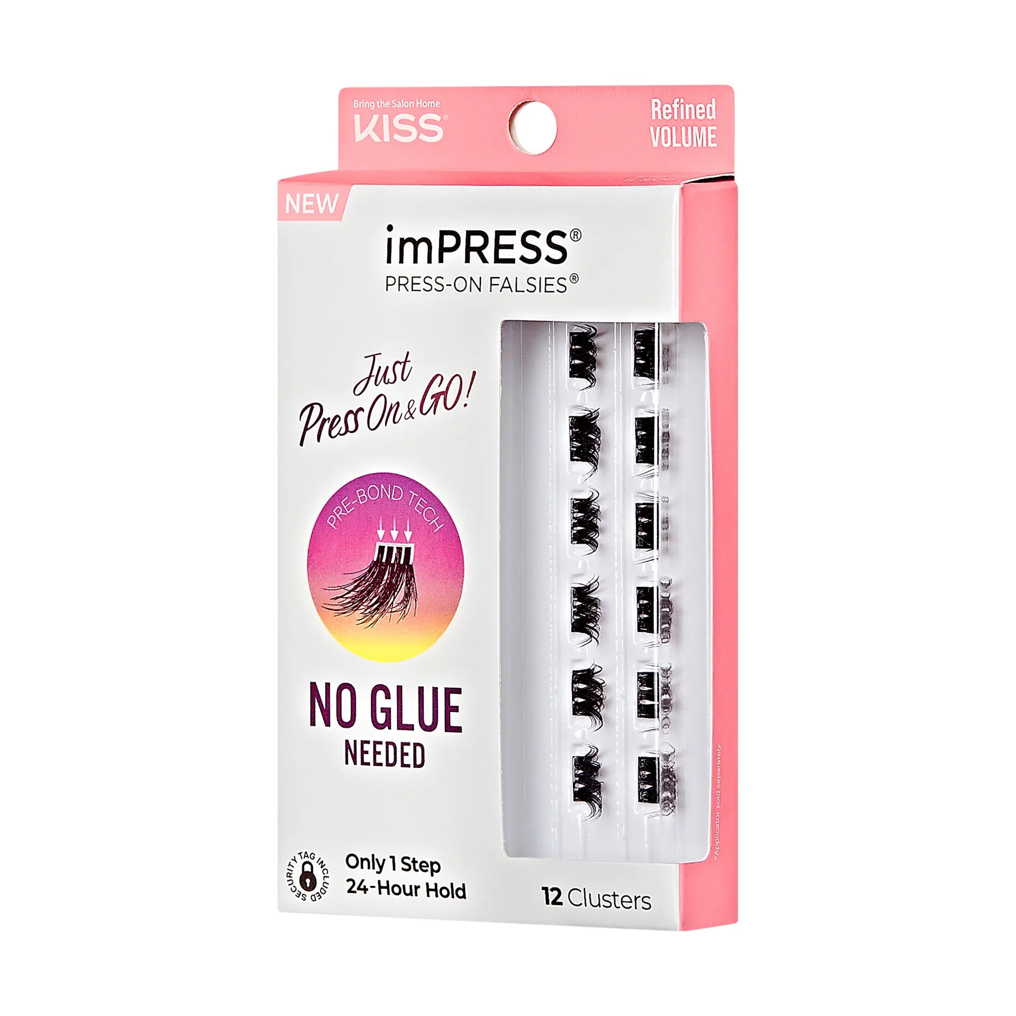 Impress Falsies Pre-Glued False Eyelashes Minipack - Refined | 12 Lash Clusters, 10mm-12mm