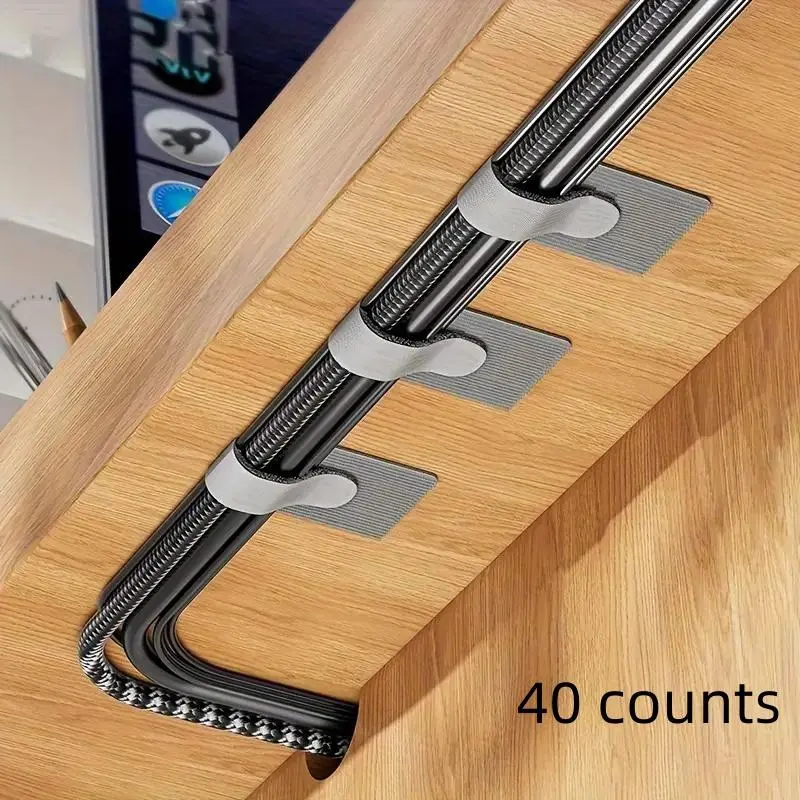 40pcs Cable Management Set, Data Line Organizer & Desk Organiser, Office Accessory, Office Desk Accessories, Ideal for Office & Home Use, Durable Design for Easy Organization, Cord Organizer, Under Desk Organizer, Cable Management Kit