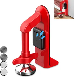 Travel Door Lock with 80dB Alarm, Portable Anti-Theft Door Stopper Wedge for Hotel, Motel, Dorm, Adjustable No-Tool Security Device, Loud Alert for Guys Trip, Women & Seniors, Compact & Easy to Pack, Red