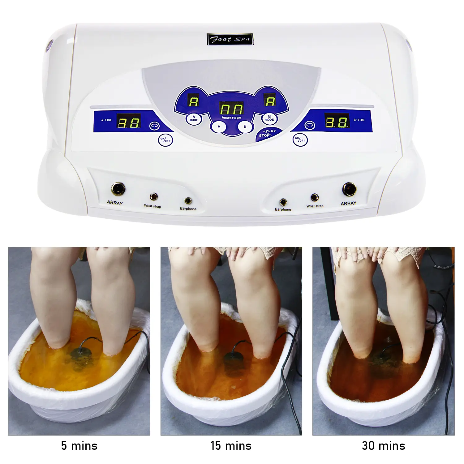 Home Use Body Detox Machine Ionic Detox Foot Bath Spa Machine (No Basin) for 2 People Using Together Full Body Relaxation with Timer Function Easy Operation Wellness Gift, Relaxing