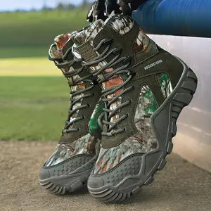 UYCEKK Boots for men outdoor camouflage high-top training boots, large size 39-47 for men, camouflage/black canvas upper, anti-slip and wear-resistant outsole, long boots suitable for outdoor hiking, jungle exploration, training, and various terrains