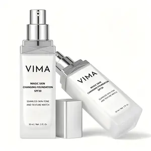 Vima Color Changing Foundation for Mature Skin, SPF 30 Skin Tone Adapting Liquid Foundation Makeup, Lightweight Buildable Coverage for Redness, Fine Lines, Fragrance-Free & Vegan, 1 fl oz