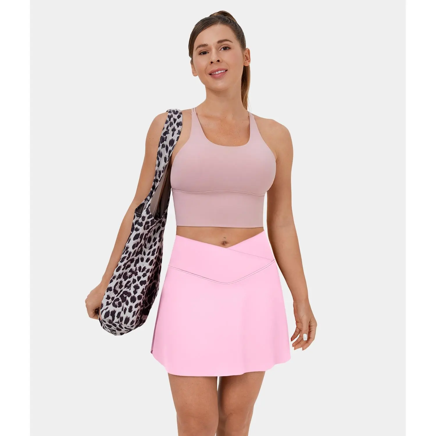 Halara Softlyzero Airy Fabric 2-in-1 InstantCool Tennis Skirt with Crossover Side Pocket, Lucid Color, Longer Length