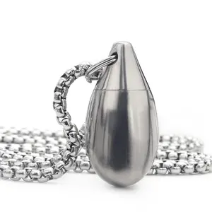 KCFEV Titanium Pendant Necklace Small Mini Keychain Holder Waterproof Container EDC Jewellery Clasp mother's day gift charm necklace girlfriend gifts female gifts chain men chunkyjewelry