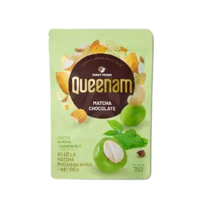 Queenam Matcha Chocolate-Coated Almonds & Cashews, 75g Sweet Snack Dessert with Rich Flavor